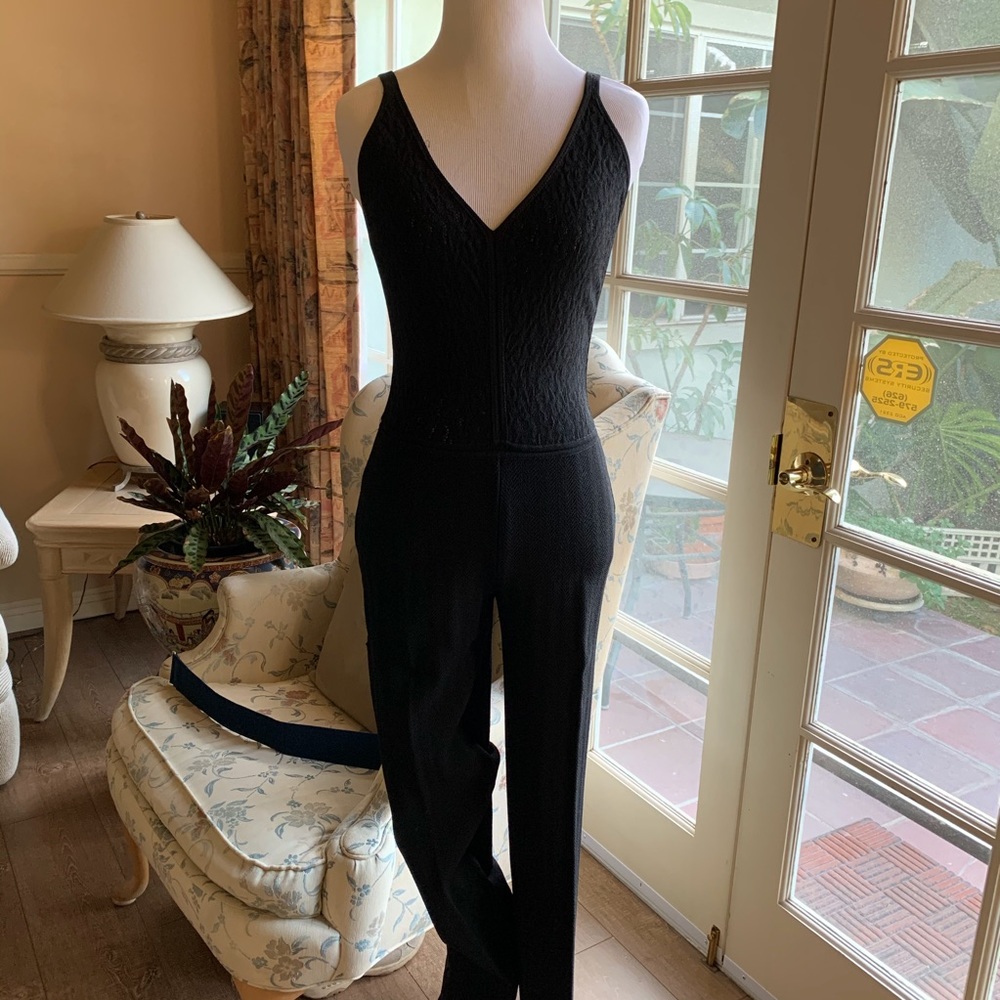 Jan & Carlos Black Sleeveless Jumpsuit Sz 42